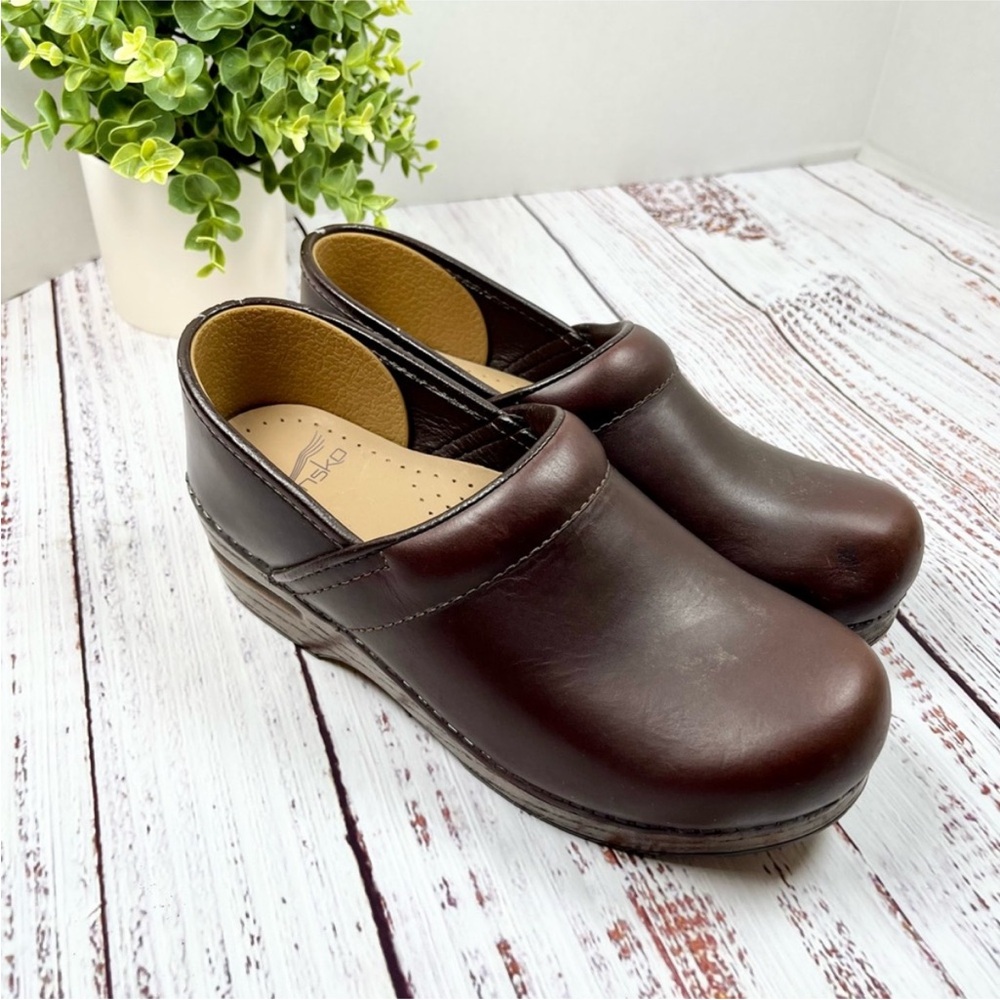 Dansko Brown Leather Clogs Size 38